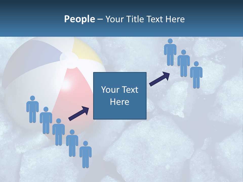A Beach Ball On Ice With A Blue Sky In The Background PowerPoint Template