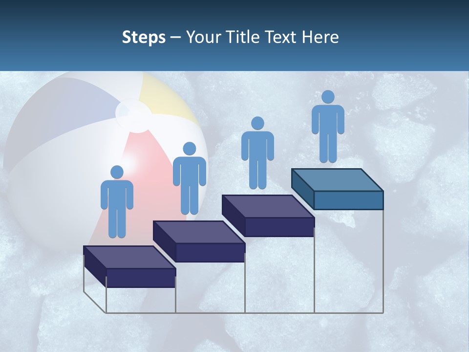 A Beach Ball On Ice With A Blue Sky In The Background PowerPoint Template