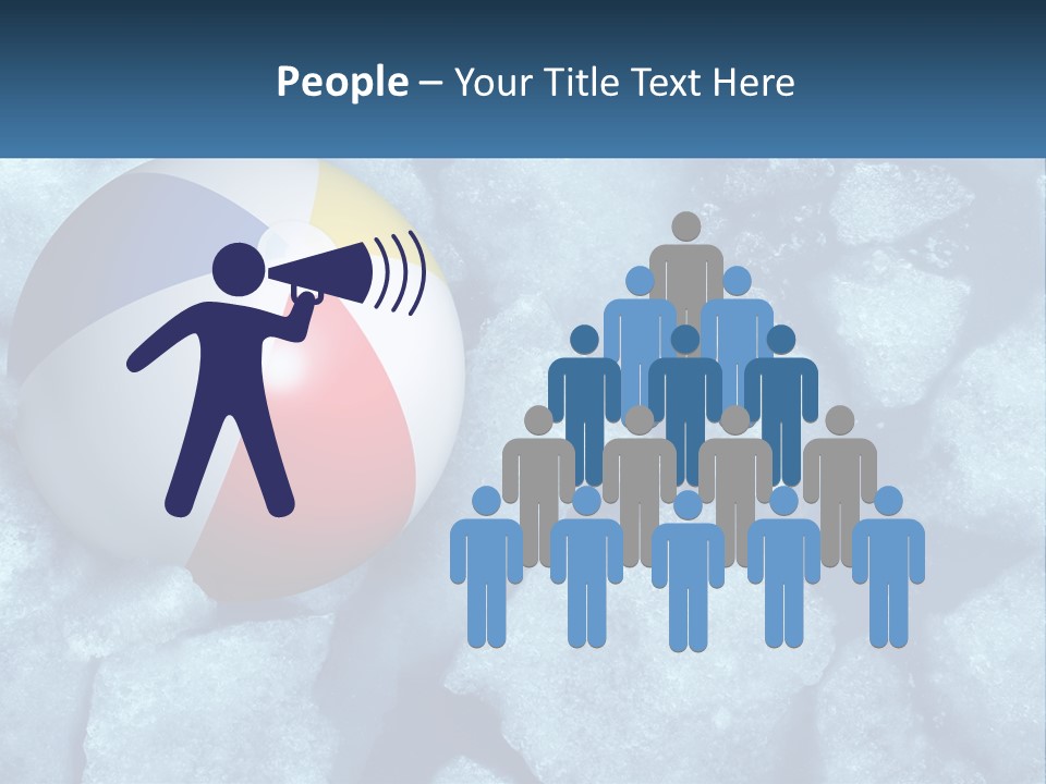 A Beach Ball On Ice With A Blue Sky In The Background PowerPoint Template