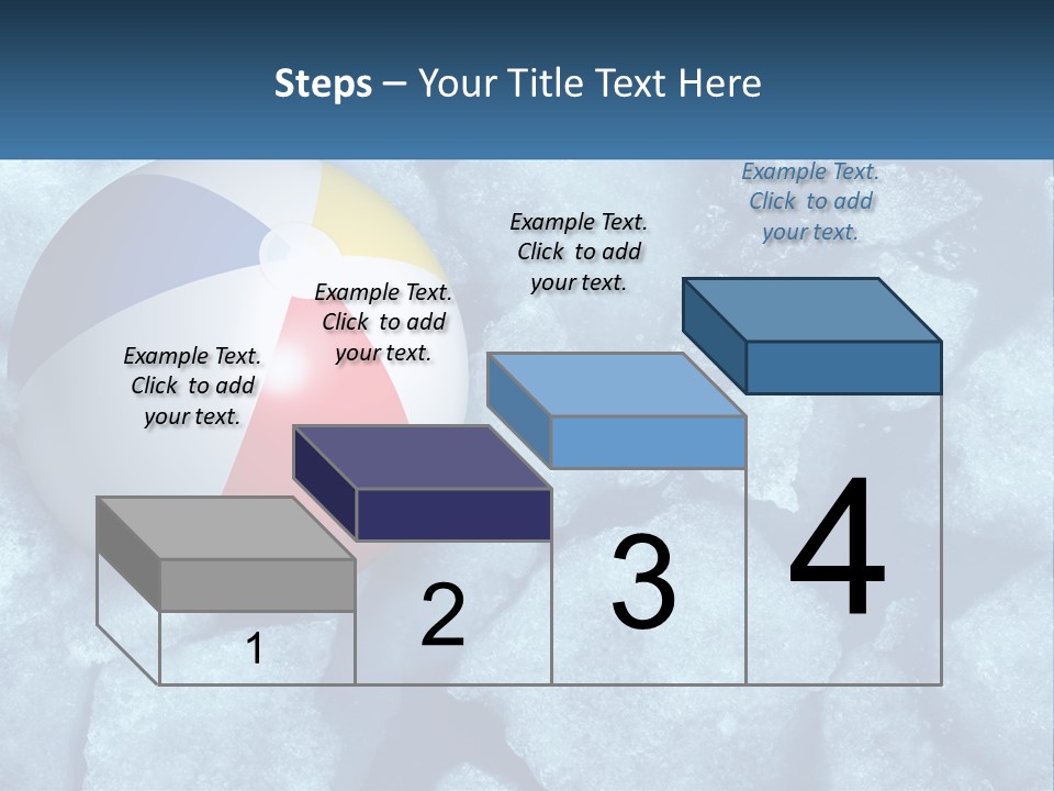 A Beach Ball On Ice With A Blue Sky In The Background PowerPoint Template