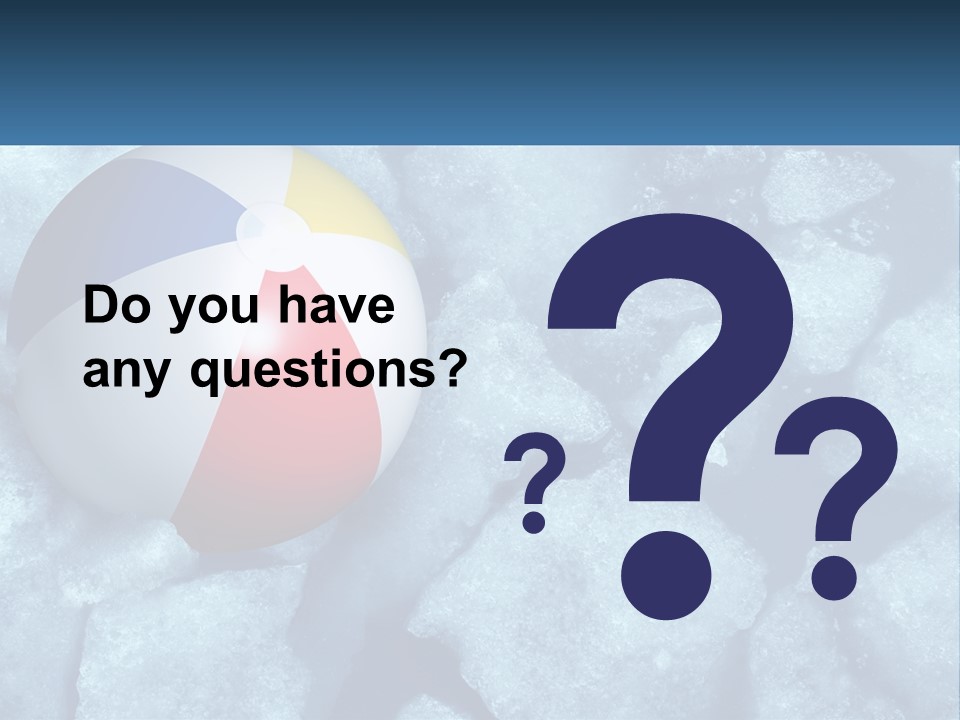 A Beach Ball On Ice With A Blue Sky In The Background PowerPoint Template