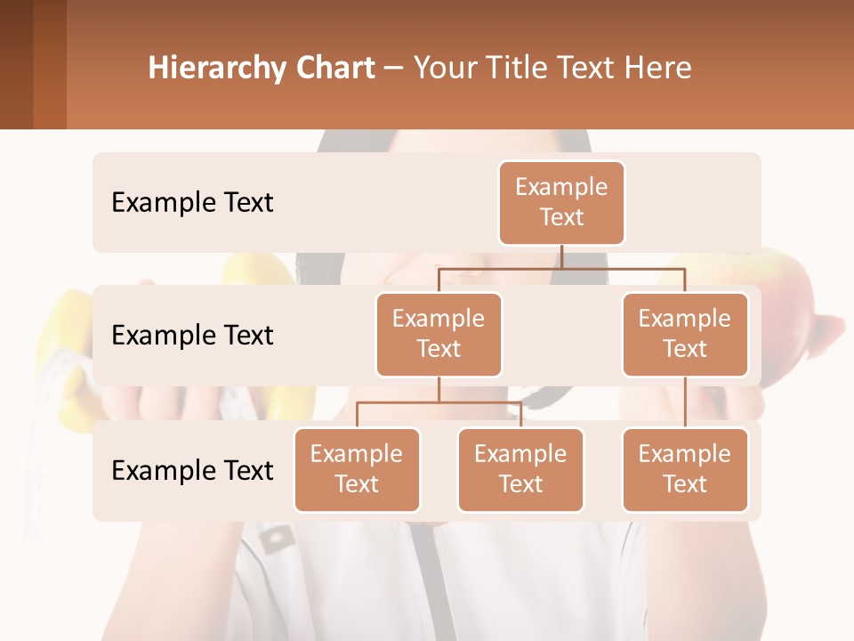 A Woman Holding An Apple And A Pair Of Dumbs PowerPoint Template