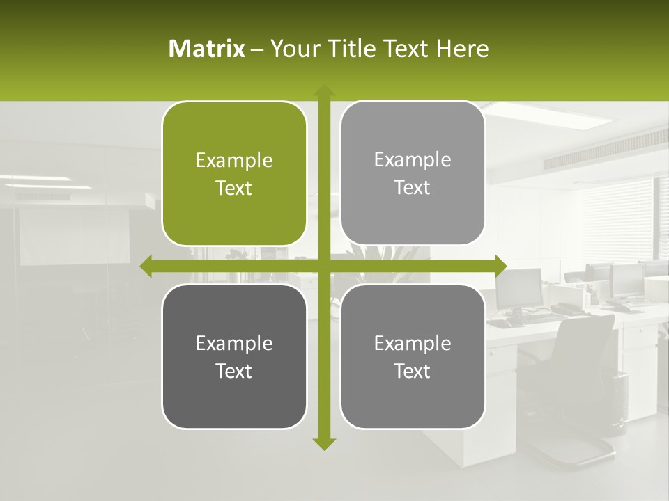 An Office With A Desk And Chairs And A Plant PowerPoint Template