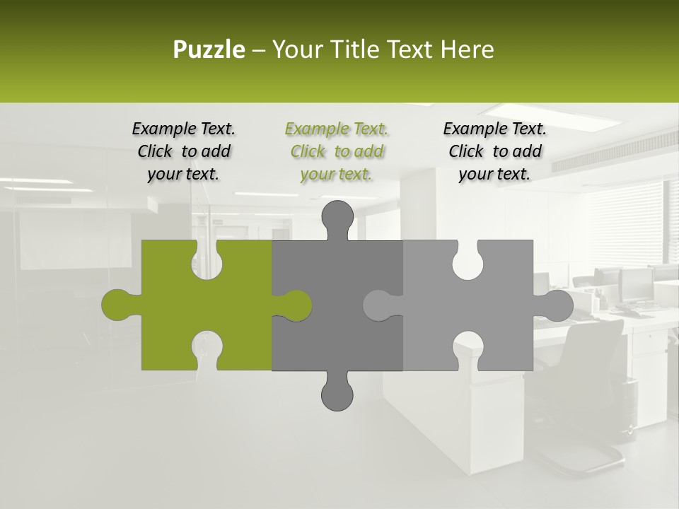 An Office With A Desk And Chairs And A Plant PowerPoint Template