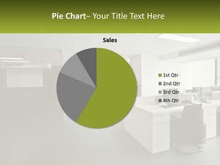 An Office With A Desk And Chairs And A Plant PowerPoint Template