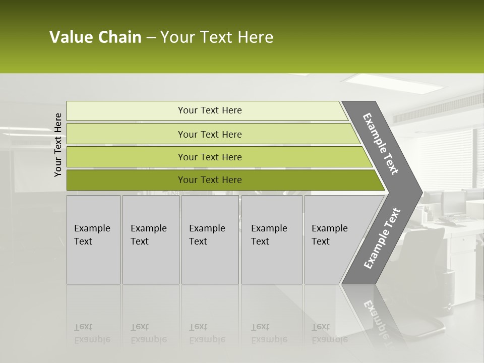 An Office With A Desk And Chairs And A Plant PowerPoint Template