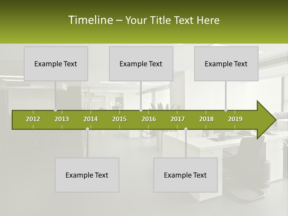 An Office With A Desk And Chairs And A Plant PowerPoint Template
