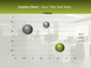 An Office With A Desk And Chairs And A Plant PowerPoint Template