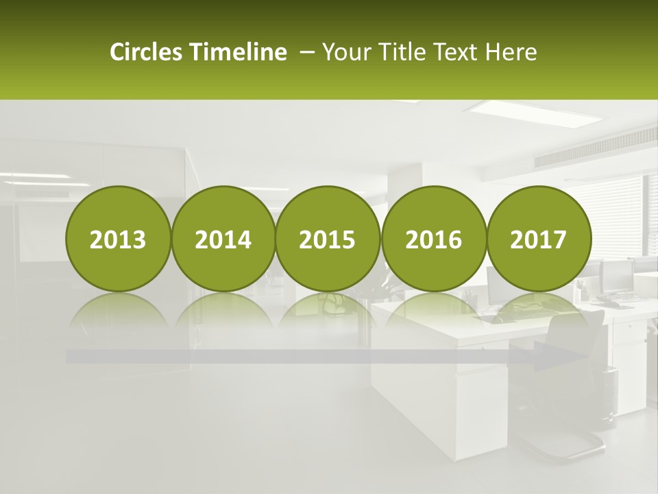 An Office With A Desk And Chairs And A Plant PowerPoint Template