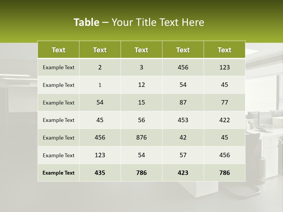 An Office With A Desk And Chairs And A Plant PowerPoint Template