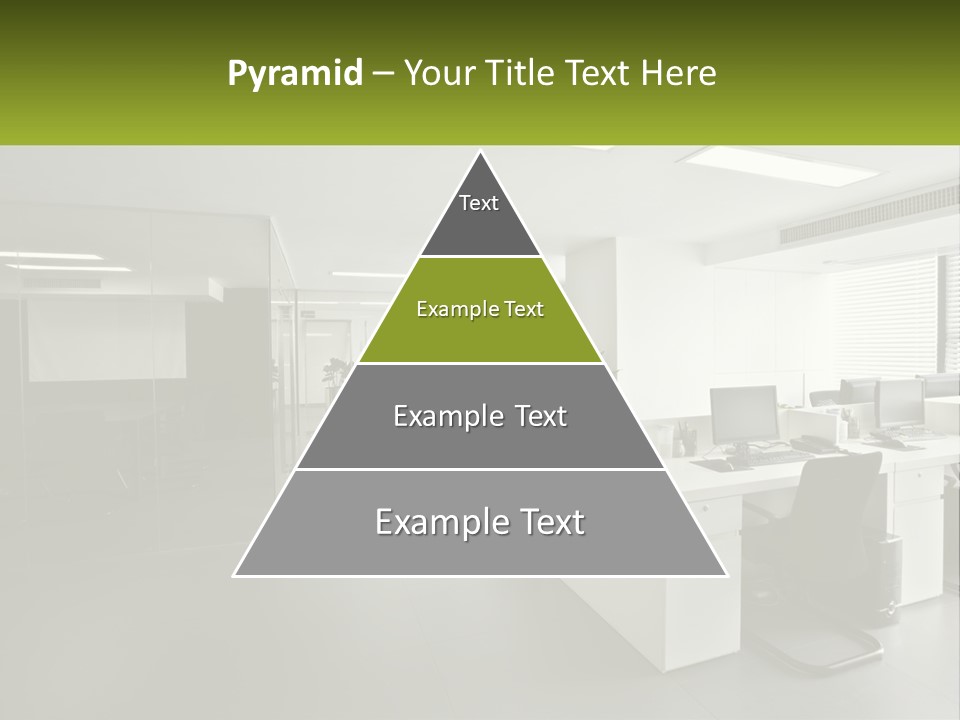 An Office With A Desk And Chairs And A Plant PowerPoint Template