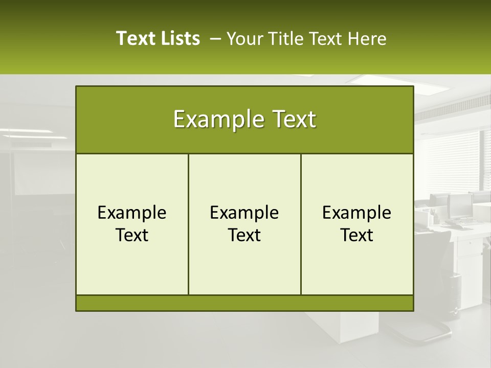 An Office With A Desk And Chairs And A Plant PowerPoint Template