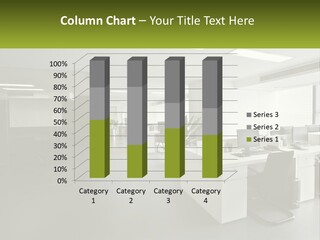 An Office With A Desk And Chairs And A Plant PowerPoint Template