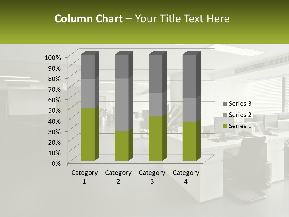 An Office With A Desk And Chairs And A Plant PowerPoint Template