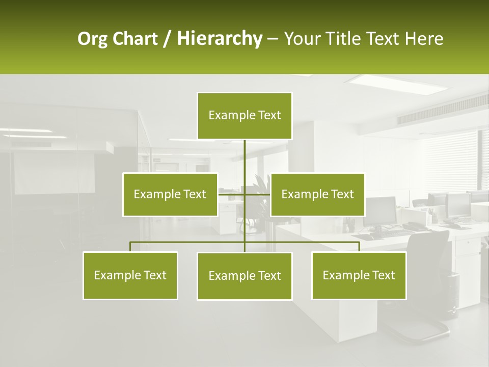 An Office With A Desk And Chairs And A Plant PowerPoint Template