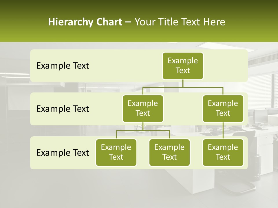 An Office With A Desk And Chairs And A Plant PowerPoint Template