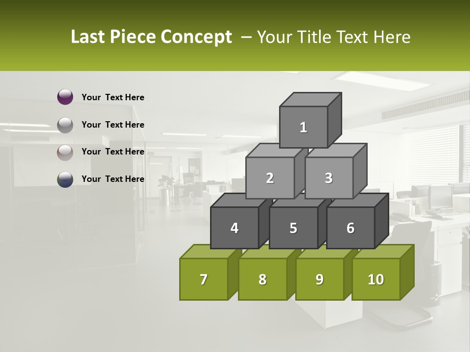 An Office With A Desk And Chairs And A Plant PowerPoint Template