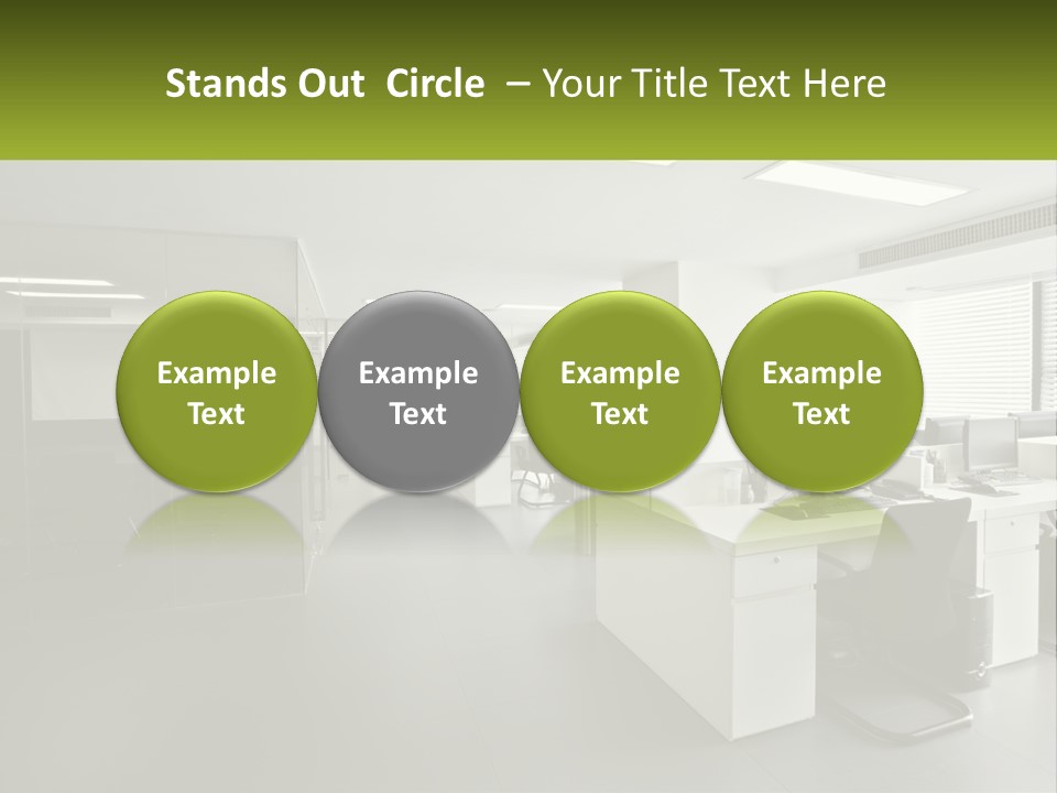 An Office With A Desk And Chairs And A Plant PowerPoint Template