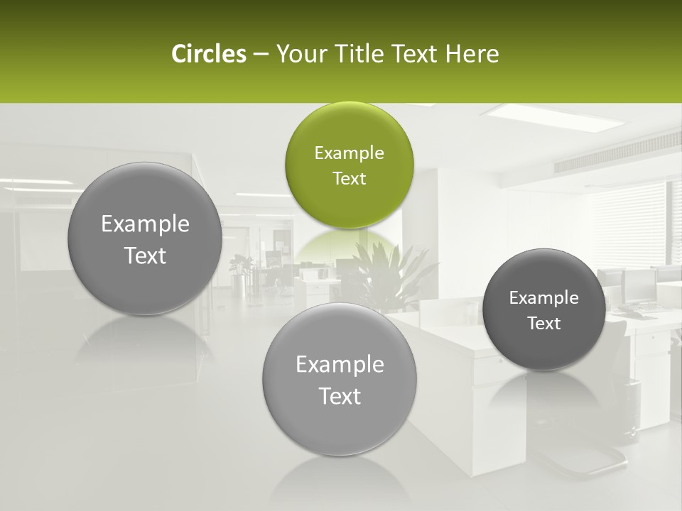 An Office With A Desk And Chairs And A Plant PowerPoint Template