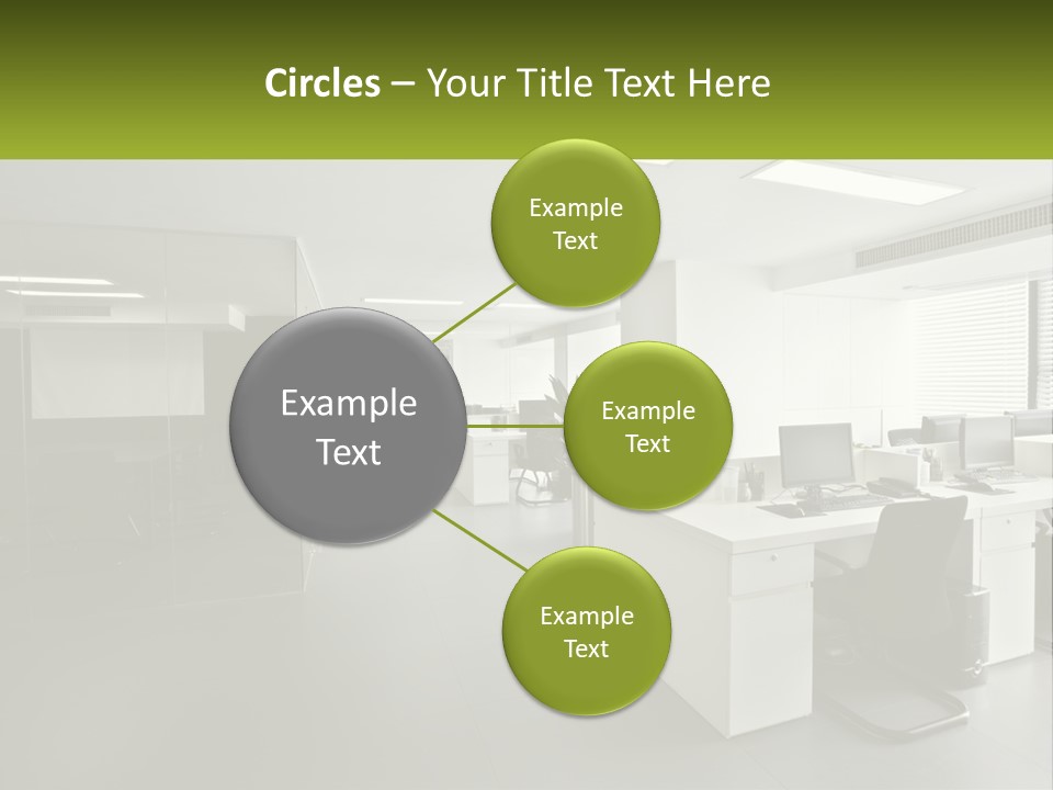 An Office With A Desk And Chairs And A Plant PowerPoint Template