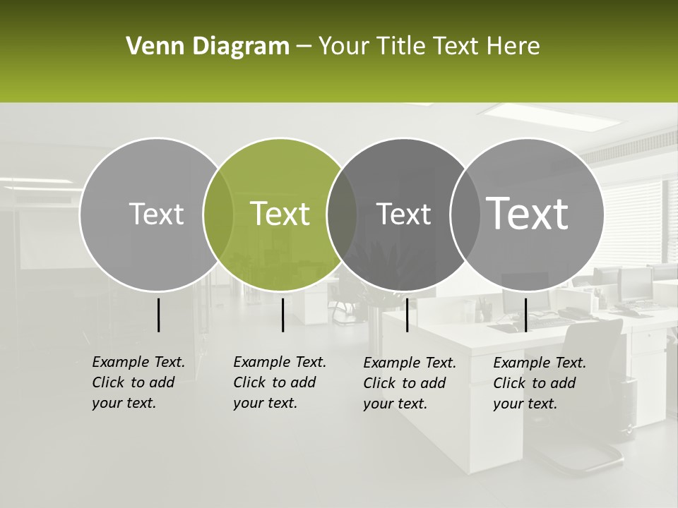 An Office With A Desk And Chairs And A Plant PowerPoint Template