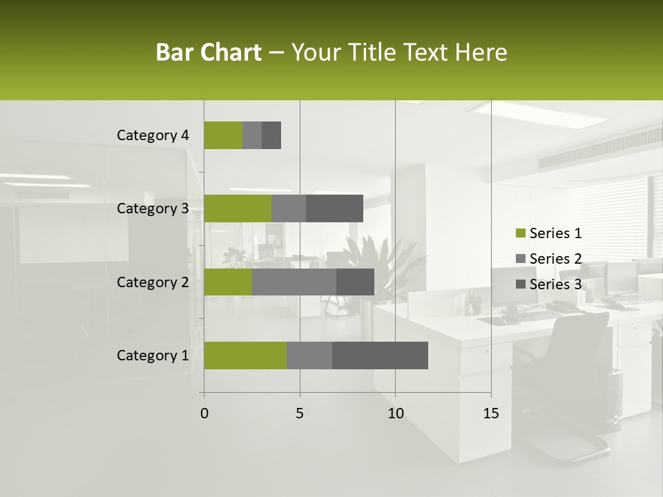 An Office With A Desk And Chairs And A Plant PowerPoint Template