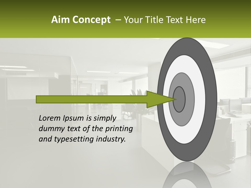 An Office With A Desk And Chairs And A Plant PowerPoint Template