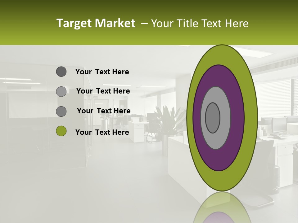 An Office With A Desk And Chairs And A Plant PowerPoint Template