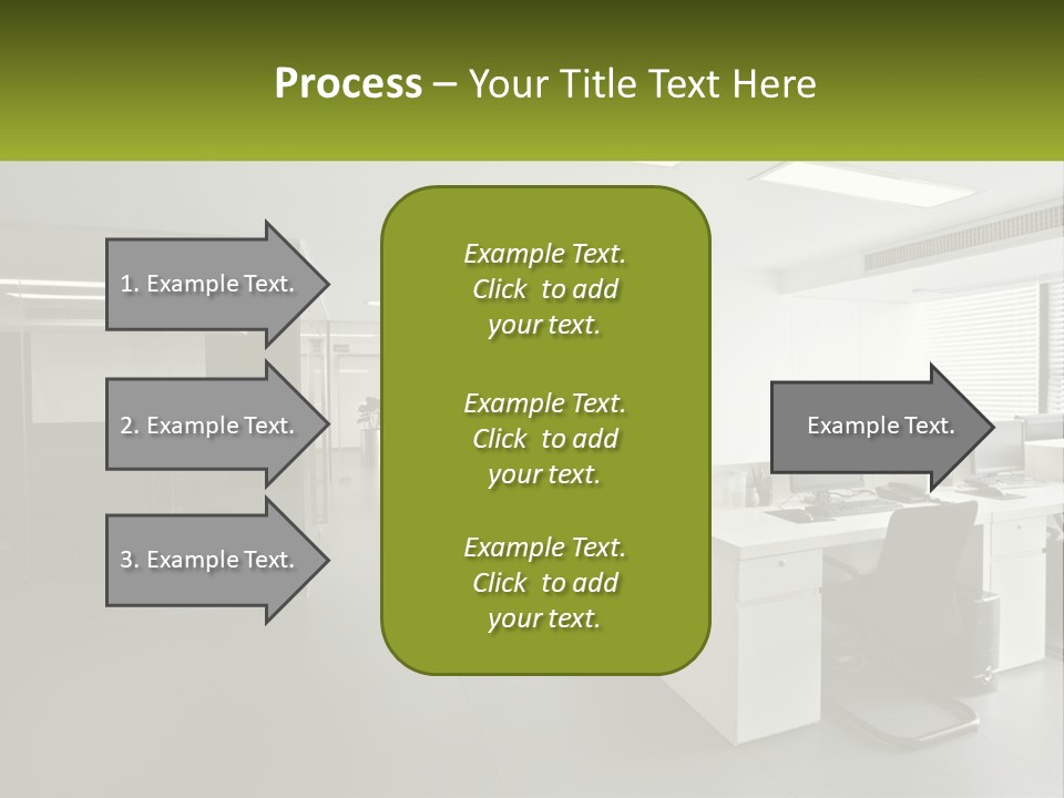An Office With A Desk And Chairs And A Plant PowerPoint Template