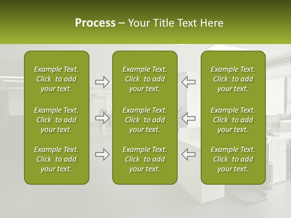 An Office With A Desk And Chairs And A Plant PowerPoint Template