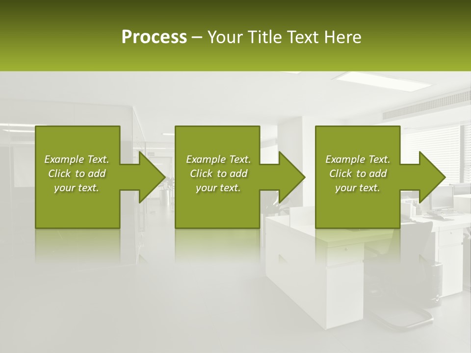 An Office With A Desk And Chairs And A Plant PowerPoint Template