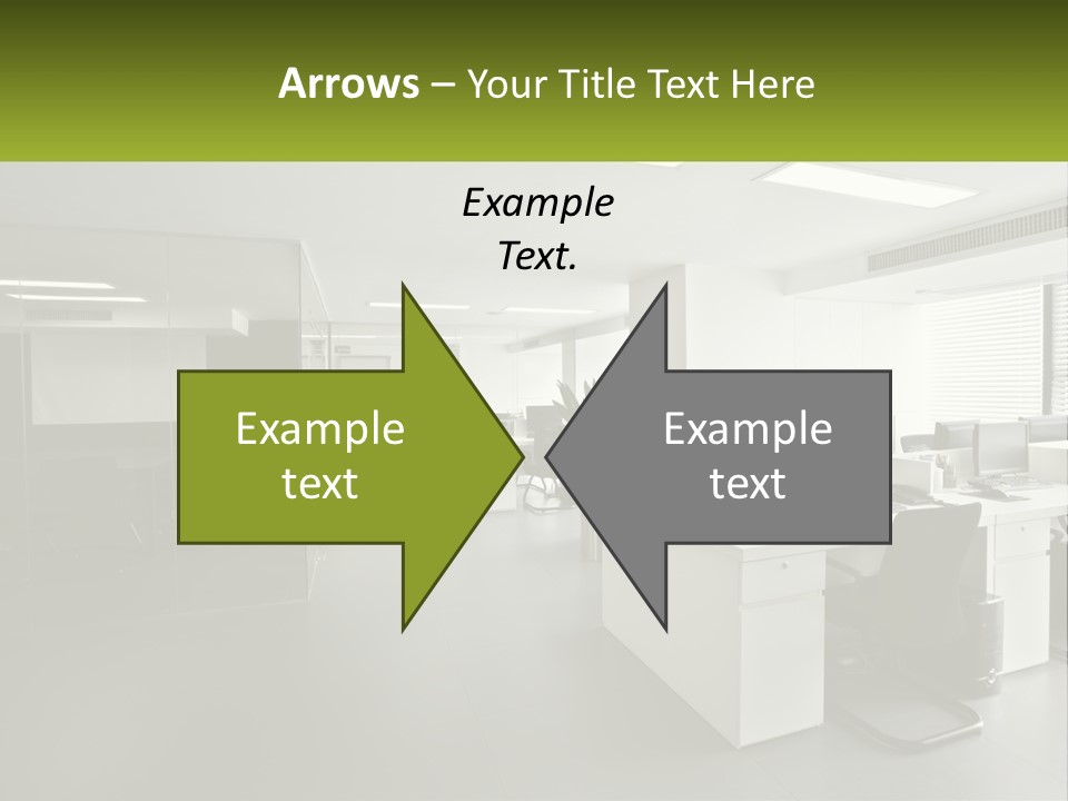 An Office With A Desk And Chairs And A Plant PowerPoint Template