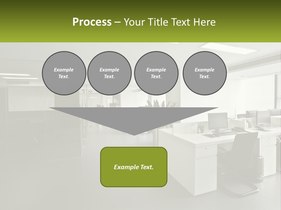 An Office With A Desk And Chairs And A Plant PowerPoint Template