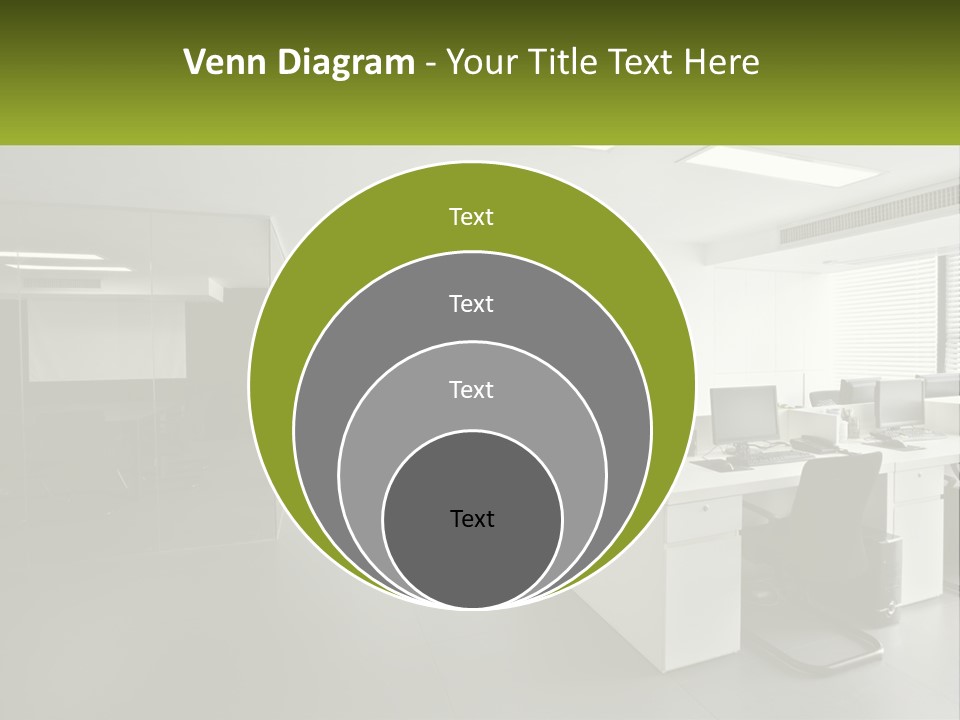 An Office With A Desk And Chairs And A Plant PowerPoint Template