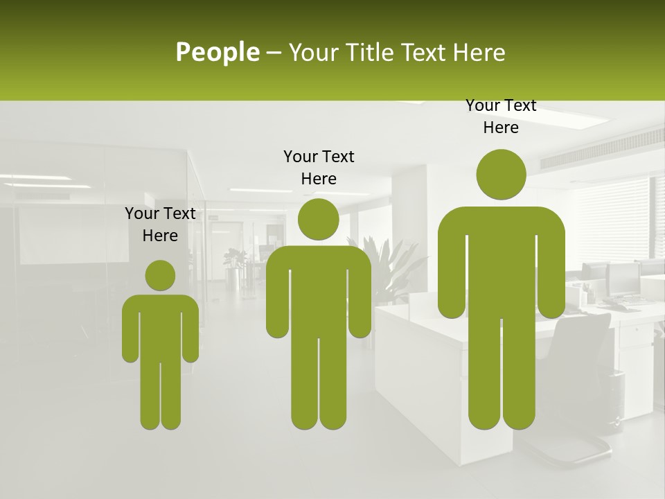 An Office With A Desk And Chairs And A Plant PowerPoint Template
