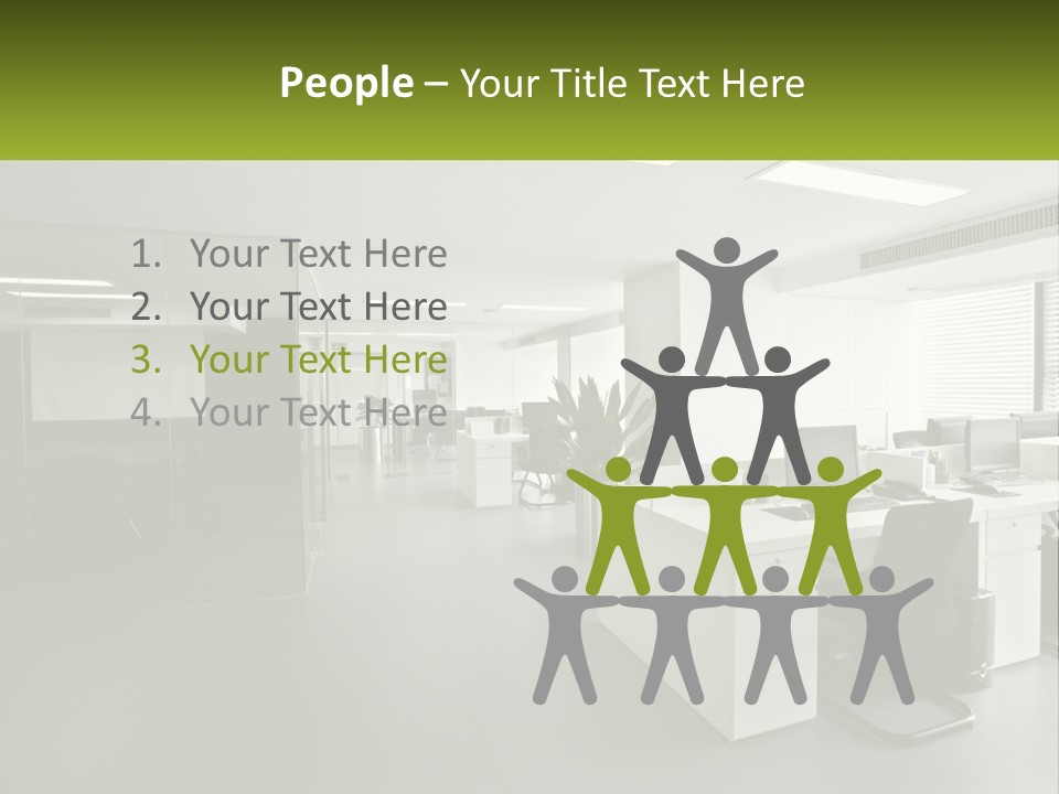 An Office With A Desk And Chairs And A Plant PowerPoint Template