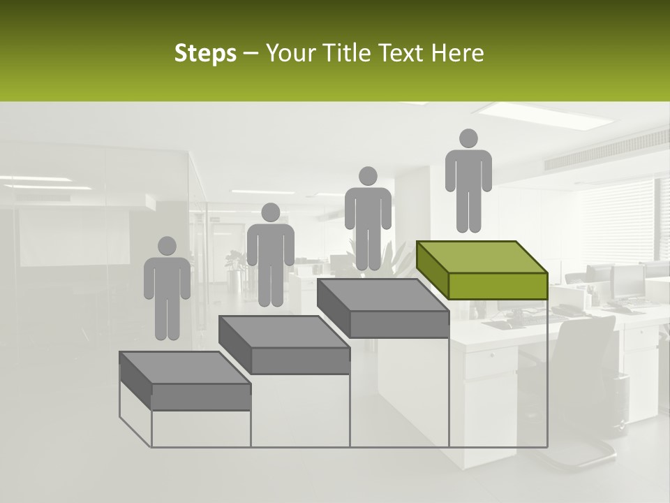 An Office With A Desk And Chairs And A Plant PowerPoint Template