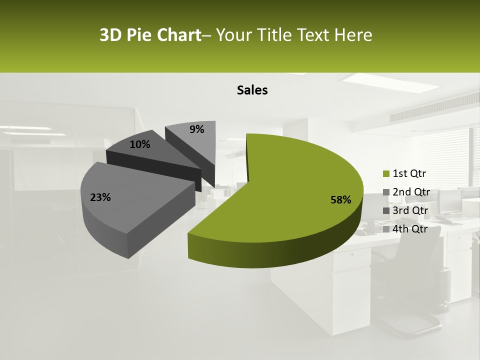 An Office With A Desk And Chairs And A Plant PowerPoint Template