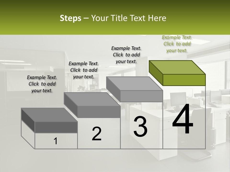 An Office With A Desk And Chairs And A Plant PowerPoint Template
