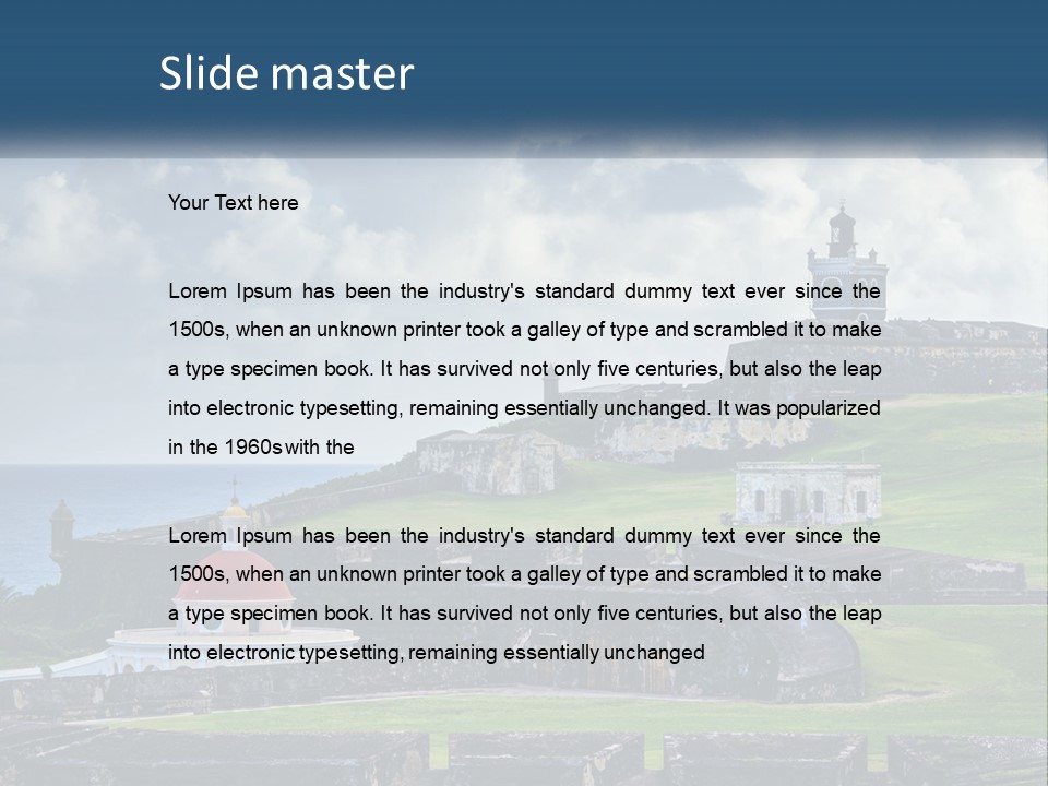 A Castle On Top Of A Hill Near The Ocean PowerPoint Template