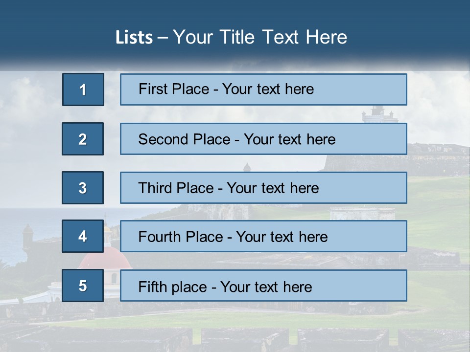 A Castle On Top Of A Hill Near The Ocean PowerPoint Template