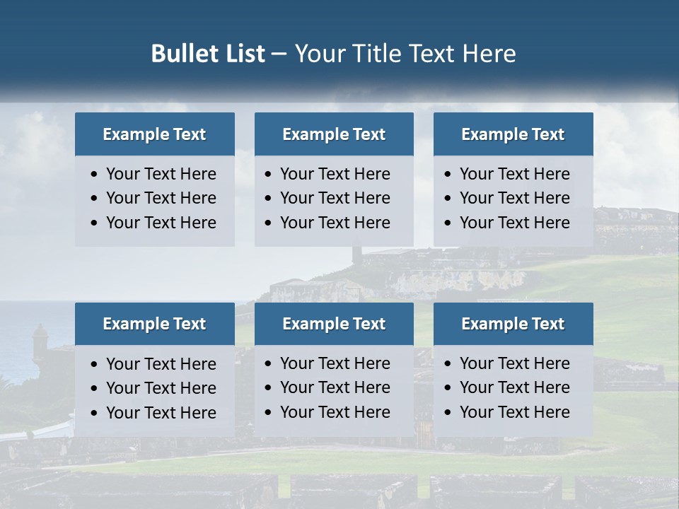 A Castle On Top Of A Hill Near The Ocean PowerPoint Template