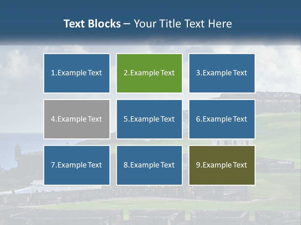 A Castle On Top Of A Hill Near The Ocean PowerPoint Template