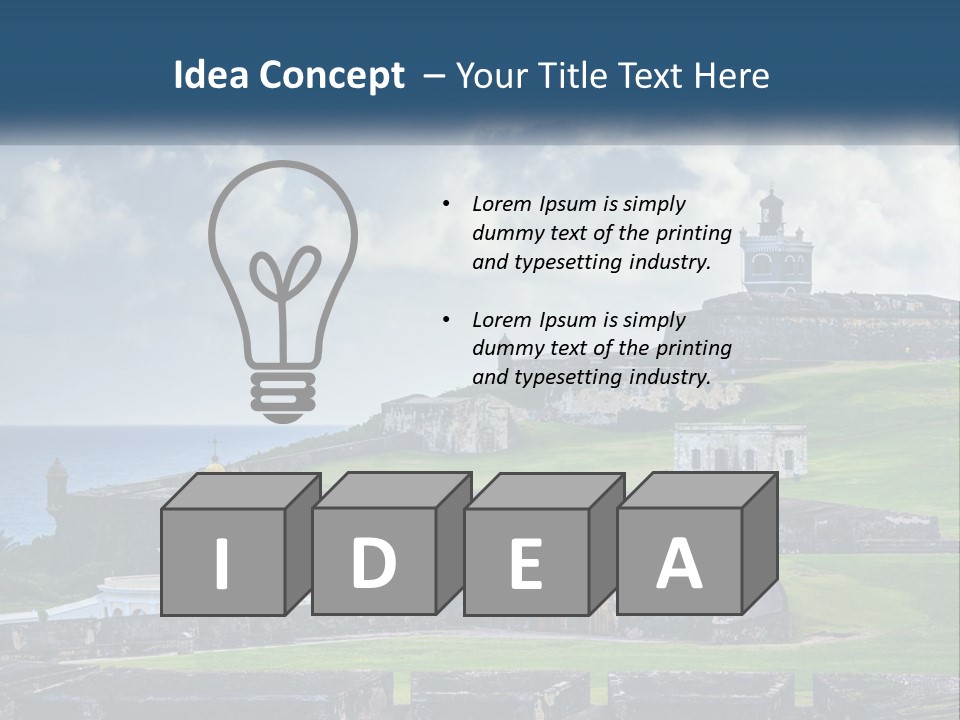 A Castle On Top Of A Hill Near The Ocean PowerPoint Template