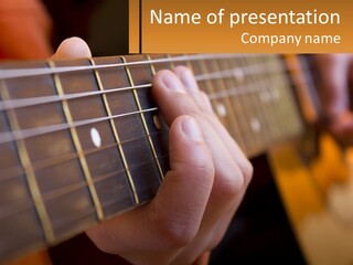 A Person Playing A Guitar With A Name Of Presentation PowerPoint Template