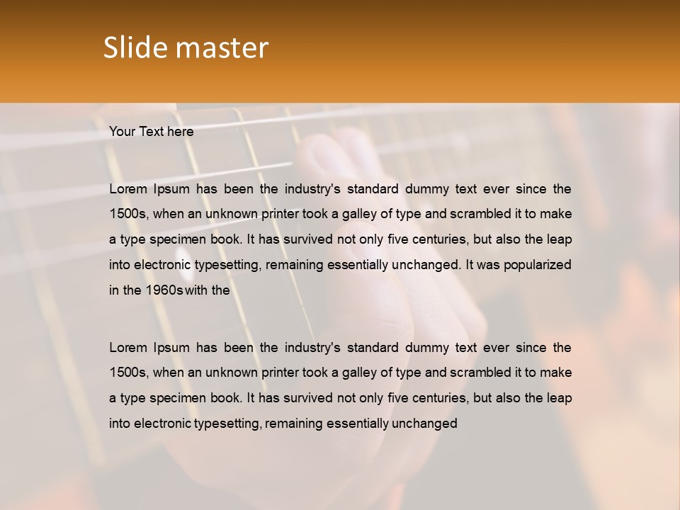 A Person Playing A Guitar With A Name Of Presentation PowerPoint Template