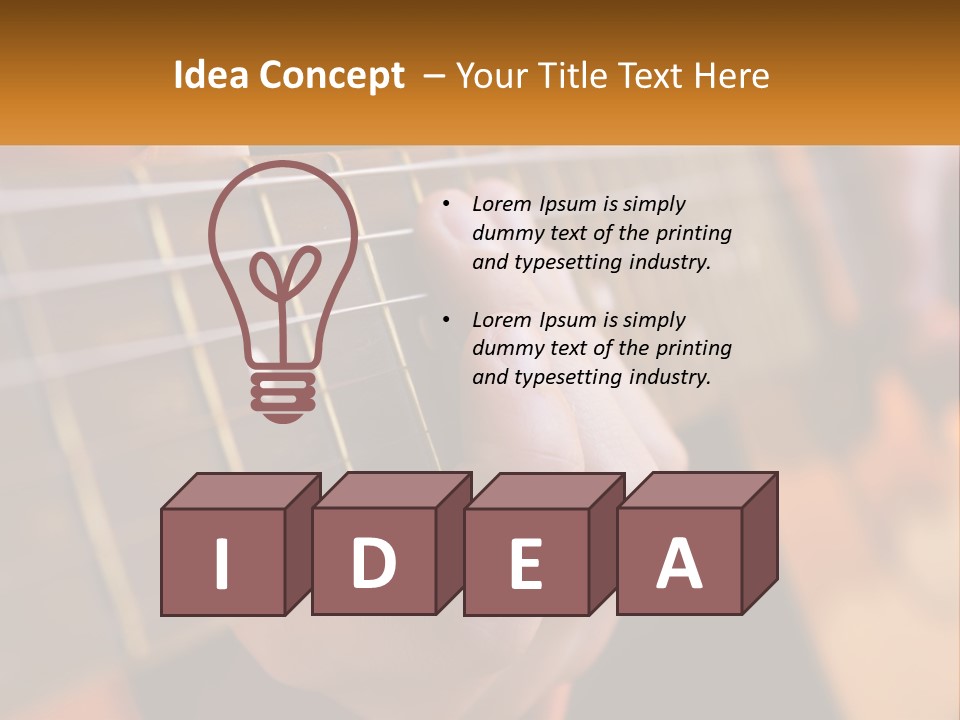 A Person Playing A Guitar With A Name Of Presentation PowerPoint Template