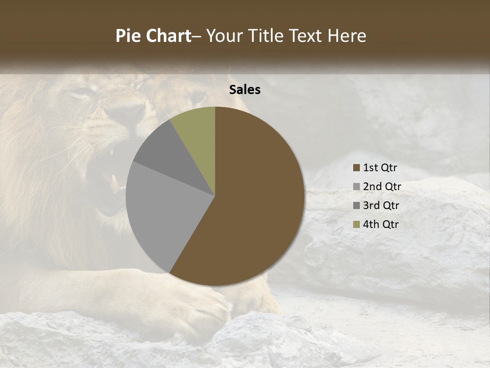 A Couple Of Lions Sitting On Top Of A Rock PowerPoint Template
