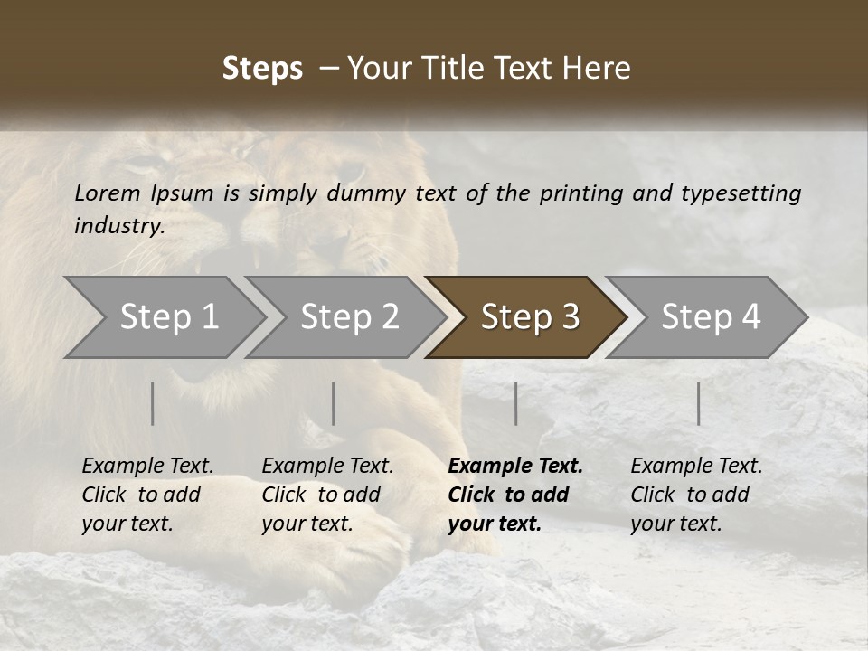A Couple Of Lions Sitting On Top Of A Rock PowerPoint Template