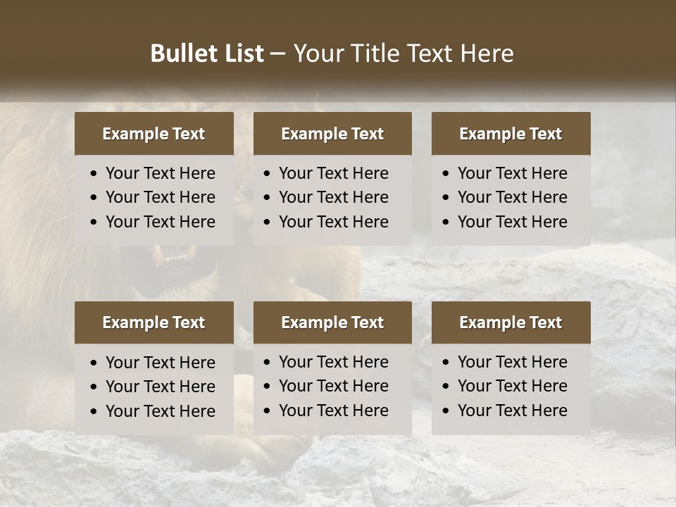 A Couple Of Lions Sitting On Top Of A Rock PowerPoint Template